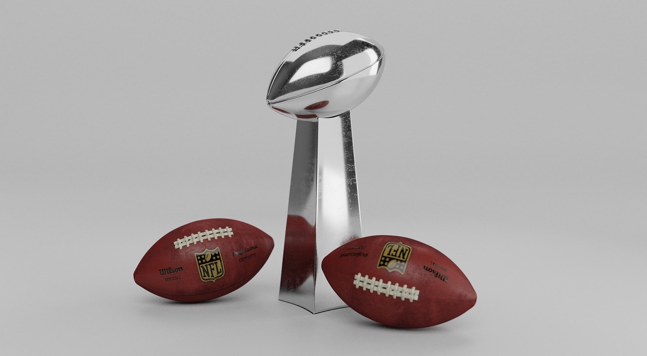 Lombardi Trophy and Footballs